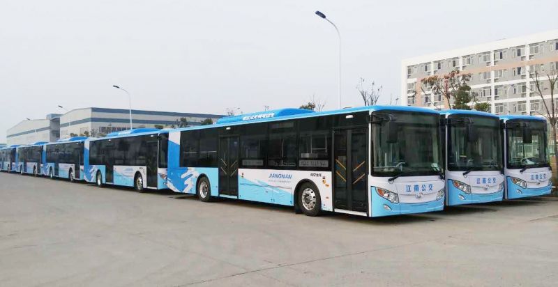 Some of Nanjing King Long electric buses equipped with SUMO electric powertrain systems 